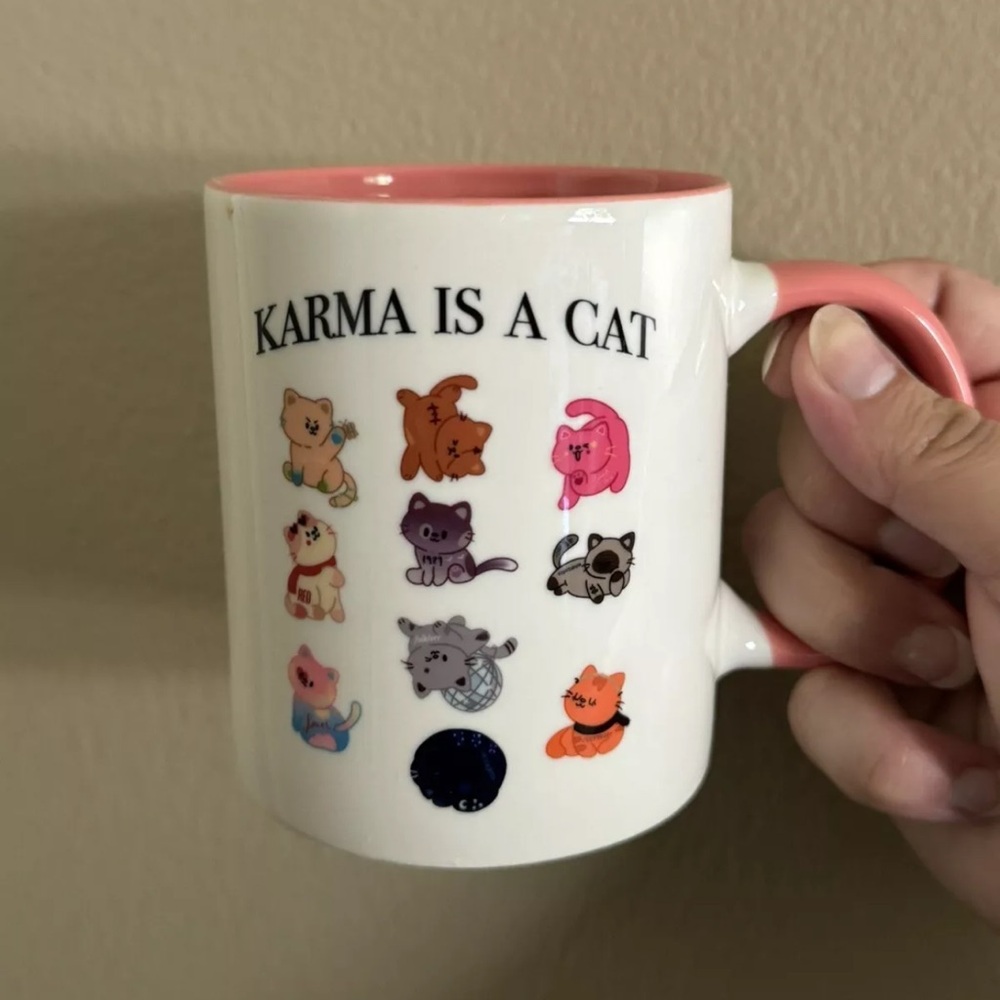 Karma Is A Cat Mug T-Swiftie Merch Album Swift Art Eras Tour Gift Taylor